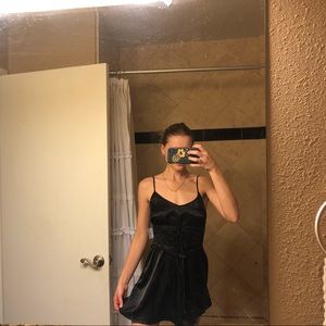 Silk corset mini dress